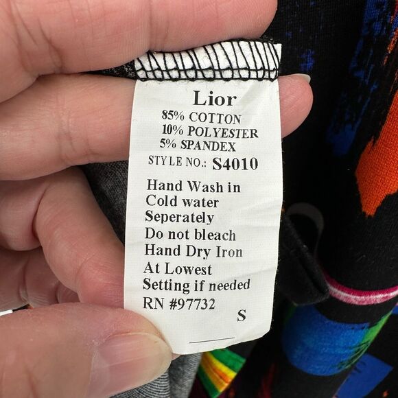 Lior Paris Tunic Top‎ Shirt Blouse Size Small 3/4 Roll Tab Sleeve Art to Wear - Picture 11 of 13